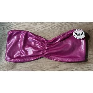 Victoria's Secret Pink Metallic Purple Bra Bandeau Size Small